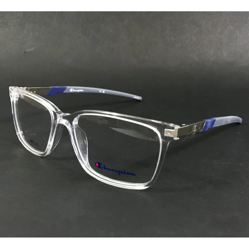 Champion Eyeglasses Frames STAND C03 Crystal Silver Rectangle Full Rim 53-16-140